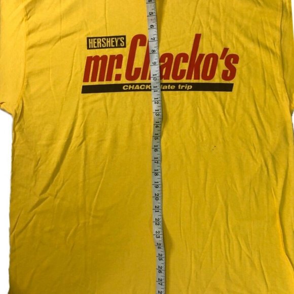 HERSHEY’S MR CHACKO’S YELLOW SHIRT GILDAN MENS XL - Picture 4 of 6